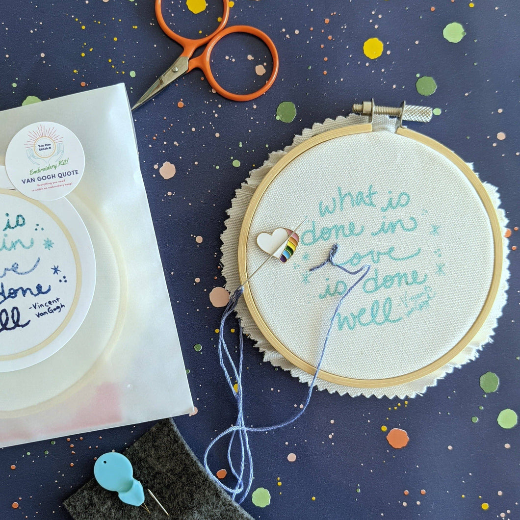 Van Gogh Quote Mini Embroidery Kit