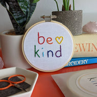 Mini Embroidery Kit - Be Kind Rainbow